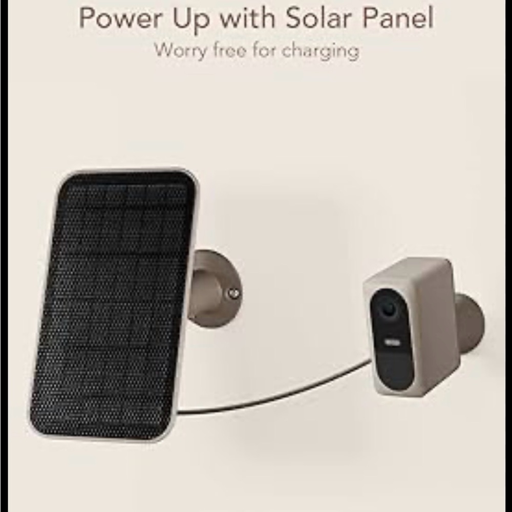 Solar-Powered Security Camera with Panel - Gray